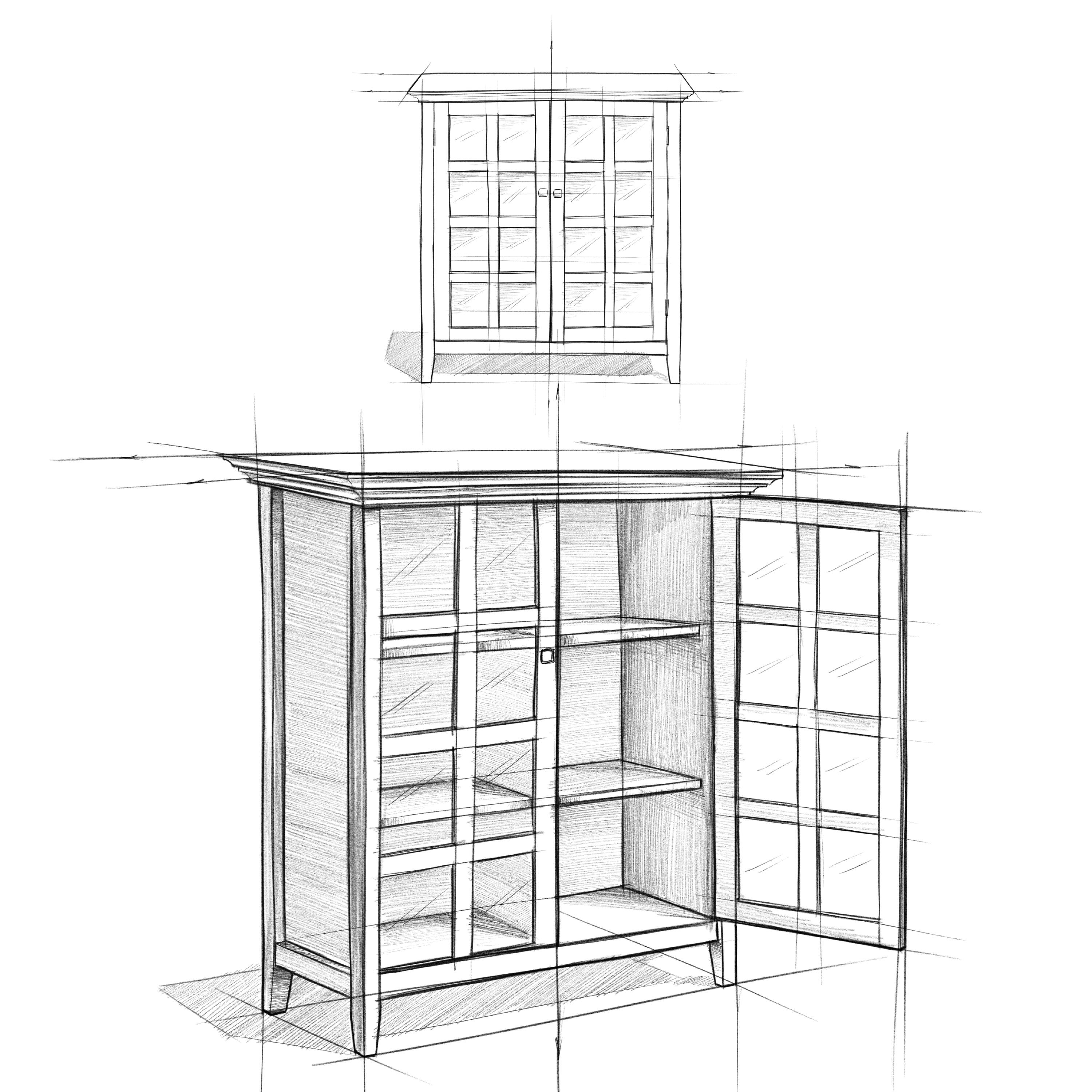 Alt View 16. Simpli Home - Acadian 39 inch Wide Solid Wood Transitional Storage Cabinet - White.