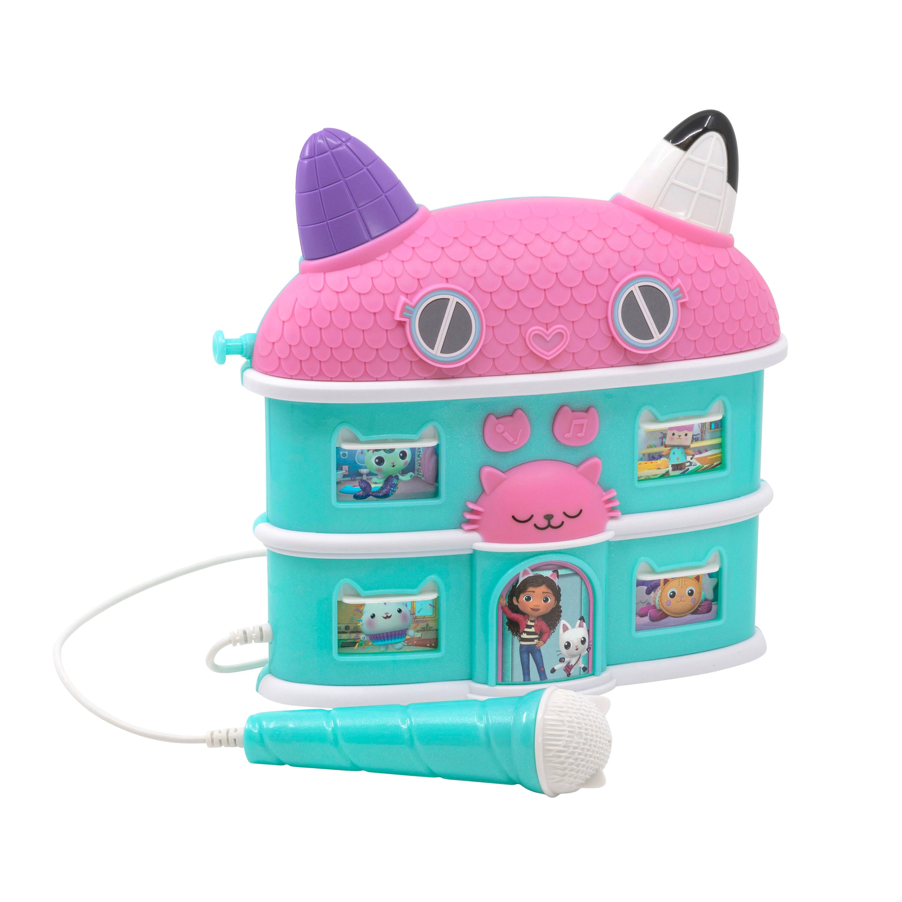 Left. eKids - eKids Gabbys Dollhouse Karaoke Boombox with Microphone for Kids - Multicolor.