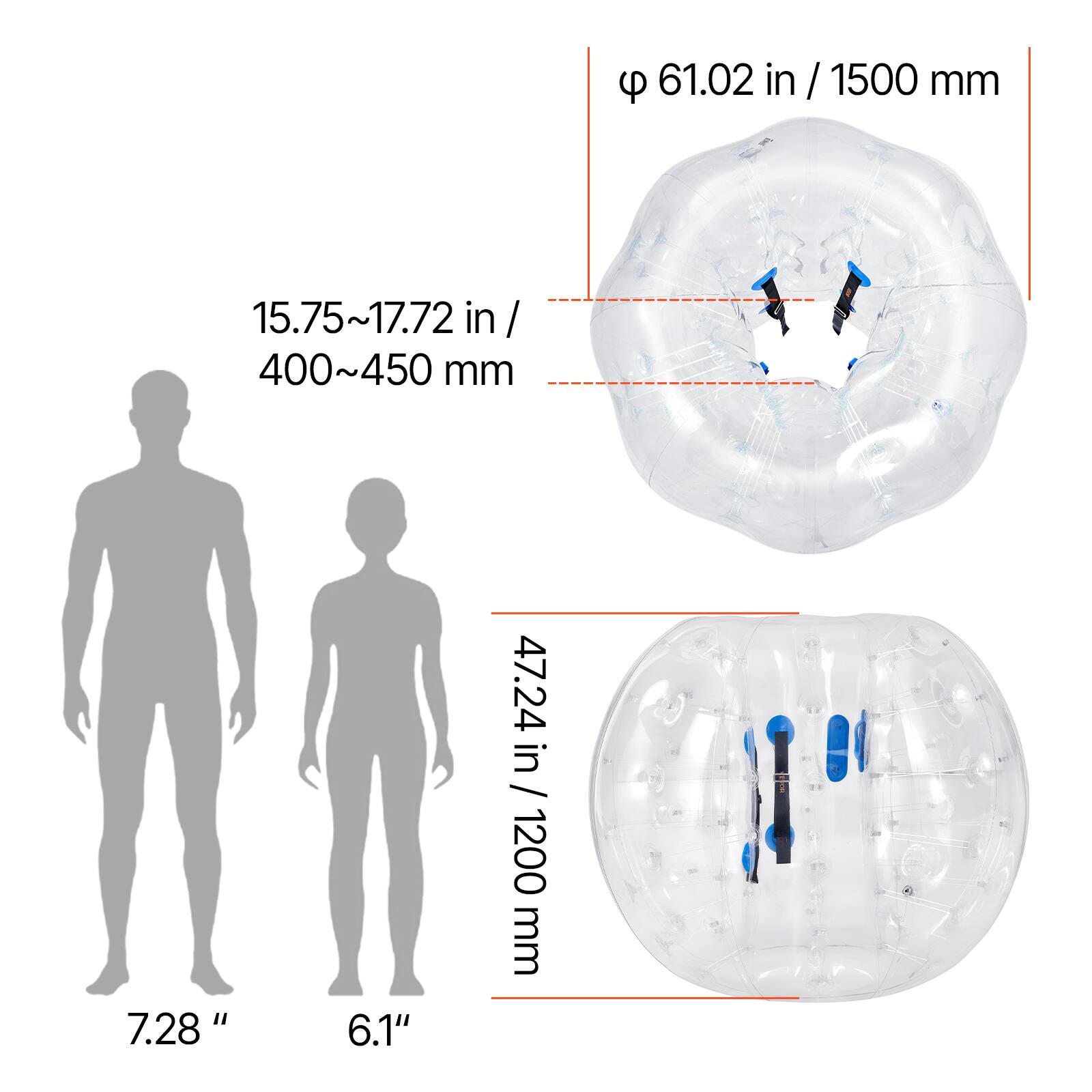 - 9 61.02 in / 1500 mm
- 15.75~17.72 in / 400~450 mm
- 7.28"
- 6.1"
- 47.24 in / 1200 mm