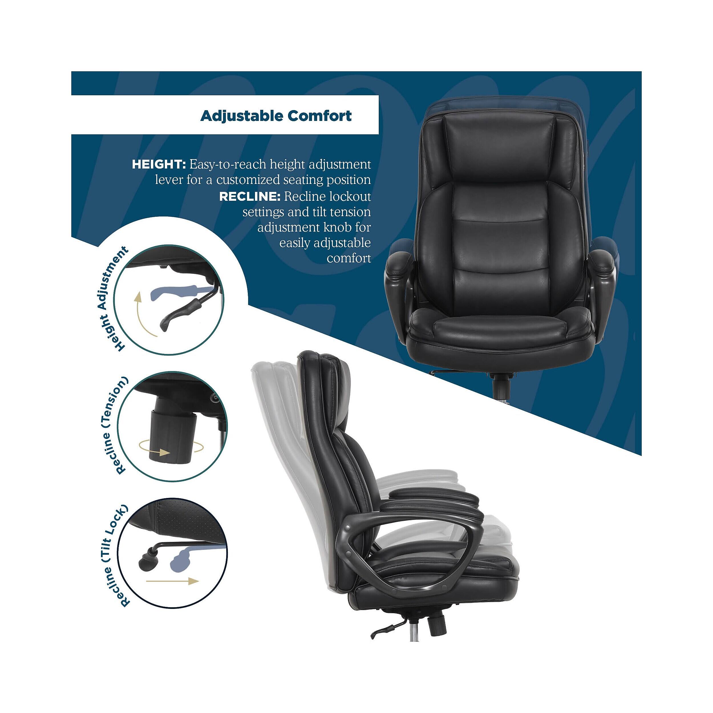 Adjustable Comfort

HEIGHT: Easy-to-reach height adjustment lever for a customized seating position

RECLINE: Recline lockout settings and tilt tension adjustment knob for easily adjustable comfort

Adjustment Height (Tension) Recline Lock
