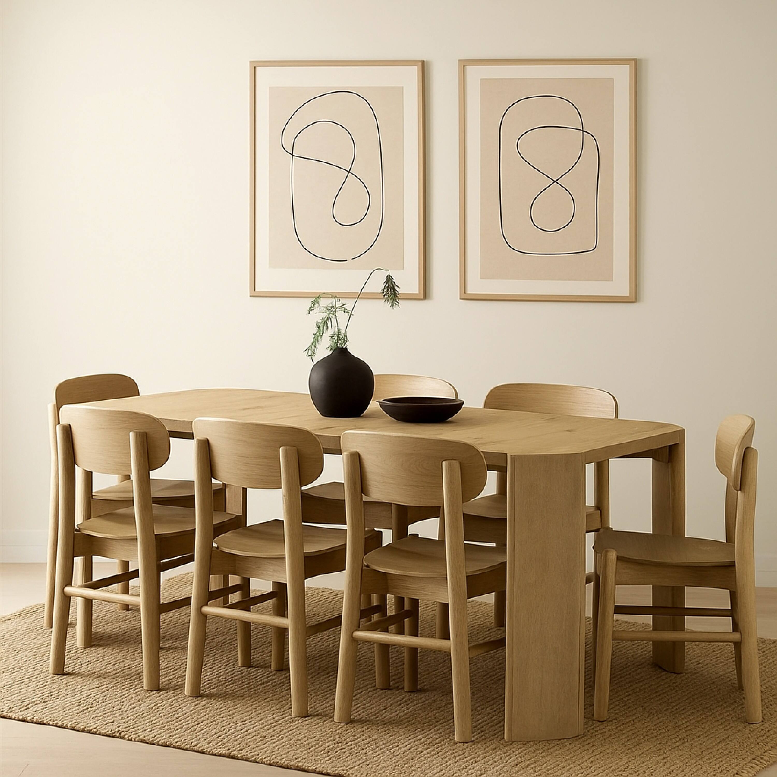 Alt View 5. Manhattan Lane - Edey Dining Table, 66-84 Inch Expandable Top, Panel Legs - Oak Brown.