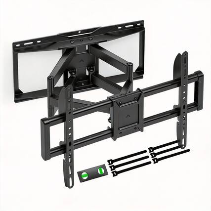Front. OMOMMD - Full Motion TV Wall Mount 37-90" Tilt Swivel 165lbs 600x400mm 16" Stud - 37-90" Full Motion TV Wall Mount.