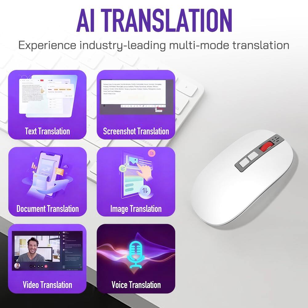 AI TRANSLATION  
Experience industry-leading multi-mode translation  

- Text Translation  
- Screenshot Translation  
- Document Translation  
- Image Translation  
- Video Translation  
- Voice Translation