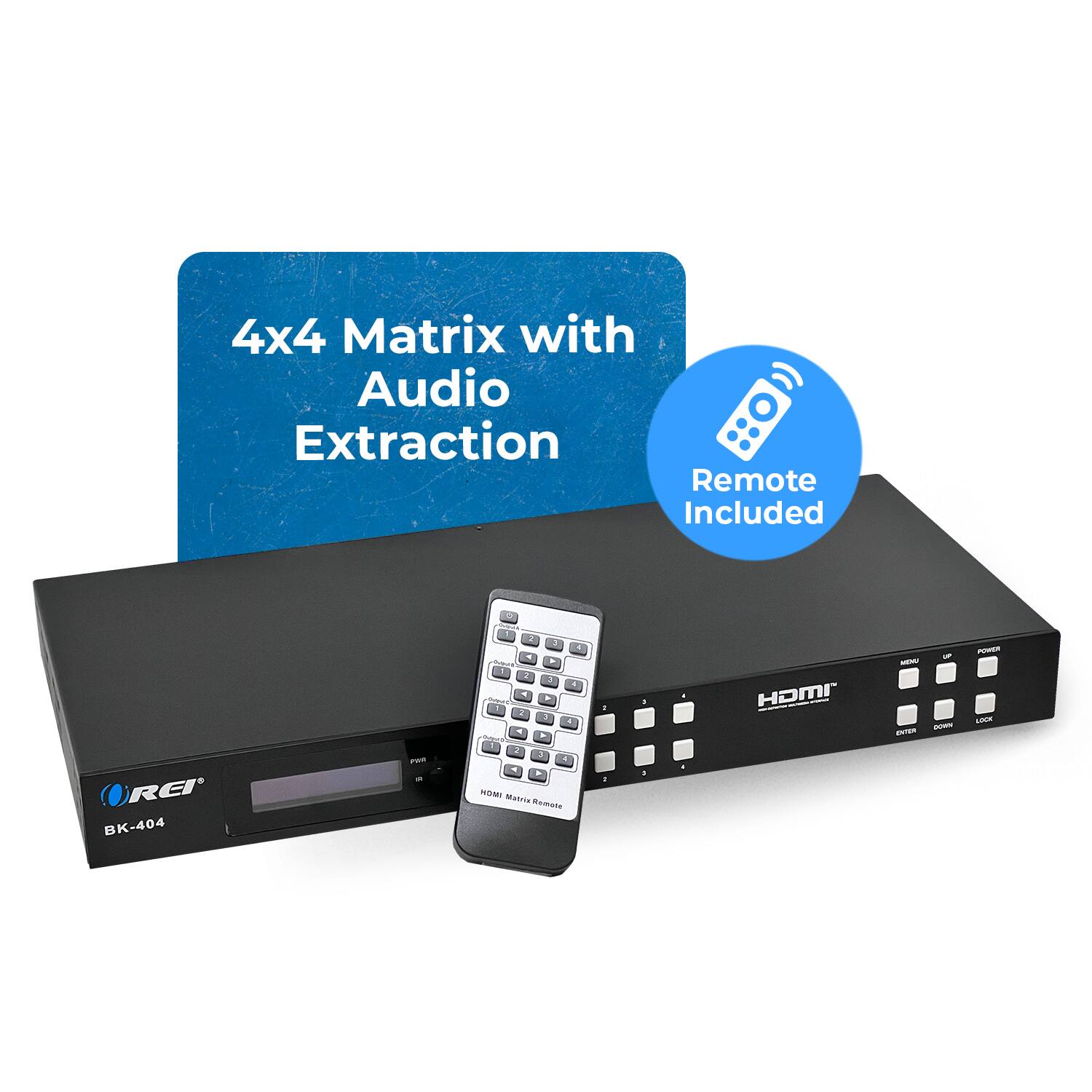4x4 Matrix with Audio Extraction Remote Included > REI BK-404