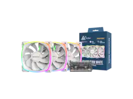 Montech - RX 120MM PWM Reverse Fan - Silent, High Speed, ARGB Lighting + 6X6 Hub - White