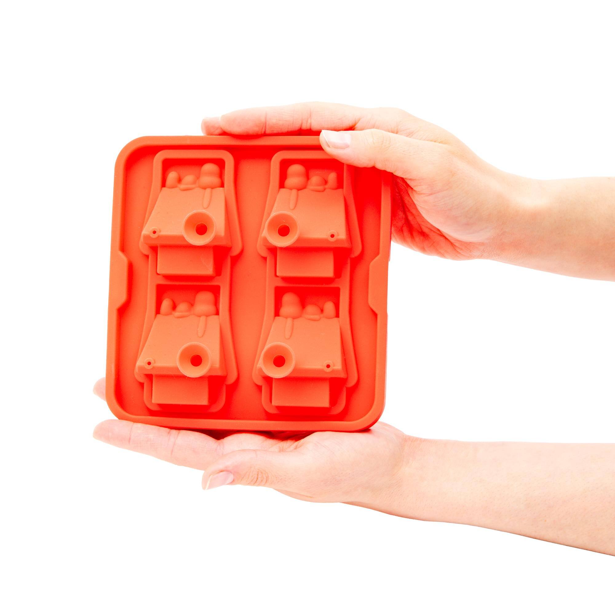 Alt View 4. ICUP - Peanuts Snoopy Doghouse Molded Silicone Ice Cube Tray | Makes 4 - Red.