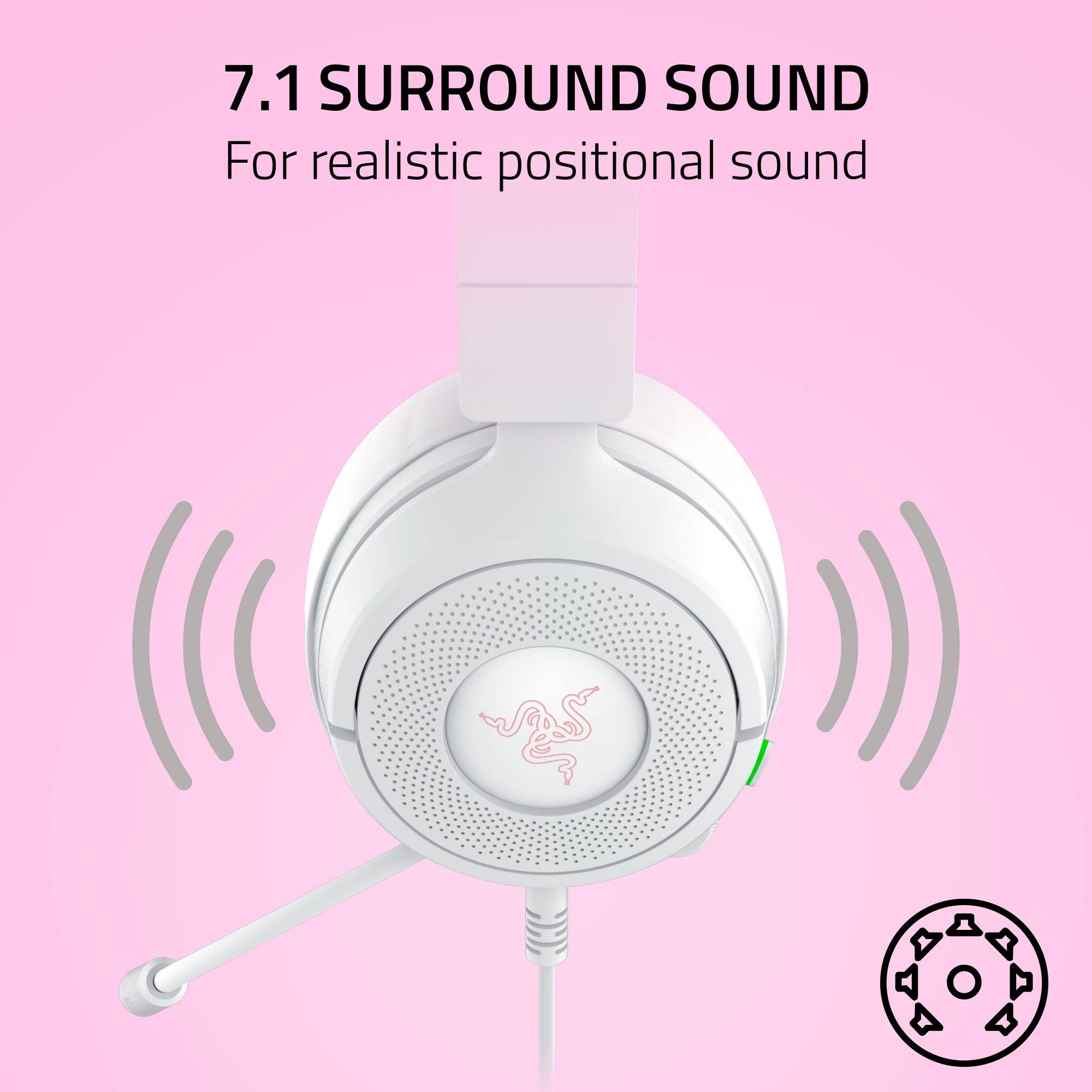 7.1 SURROUND SOUND  
For realistic positional sound