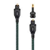 AudioQuest - Forest Optical 4.9' Digital Toslink Fiber-Optic Cable + Mini-Adaptor with Toslink to Toslink Connectors - Green on Black