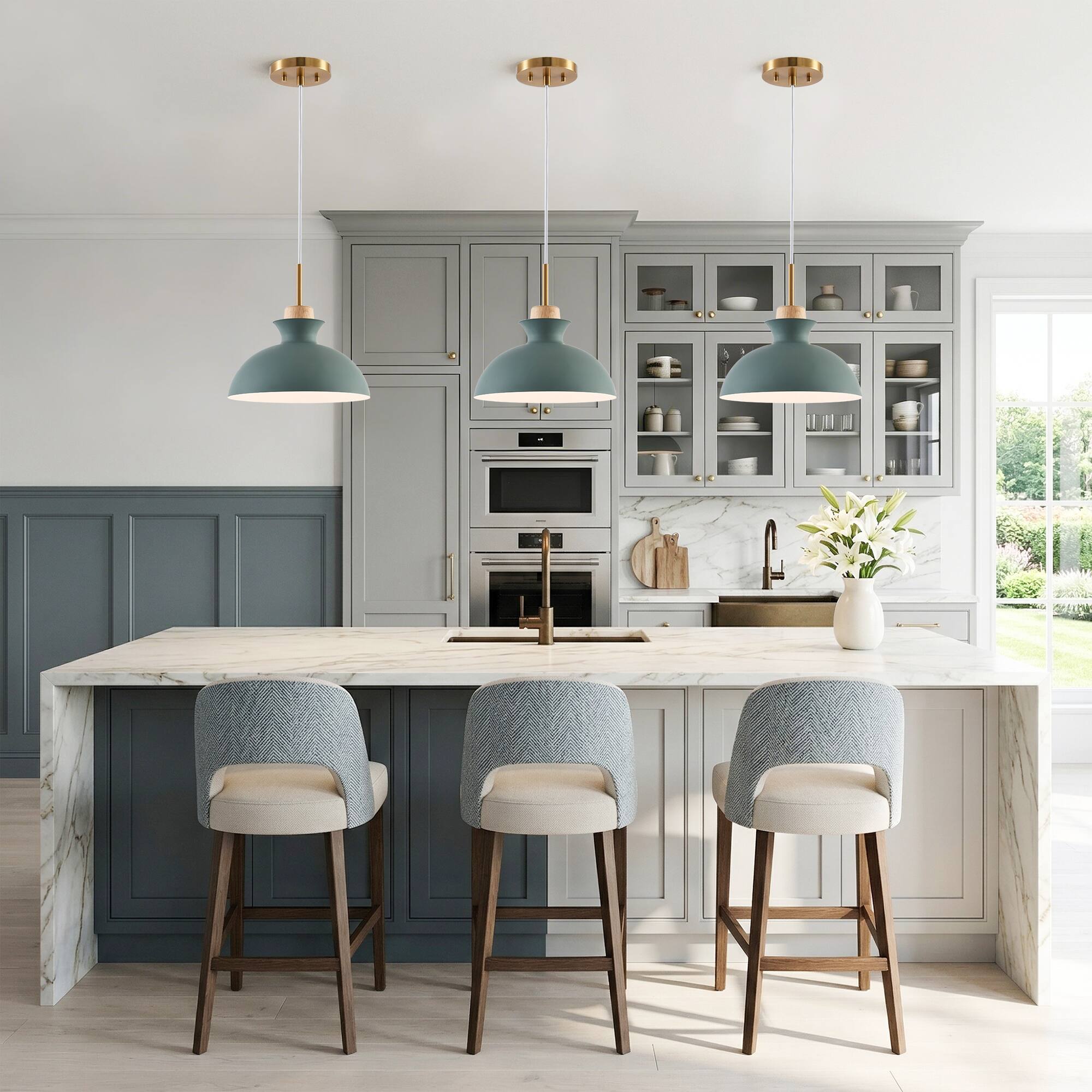 Angle. Parrot Uncle - 1-Light Modern Green Hanging Pendant Light - Green.