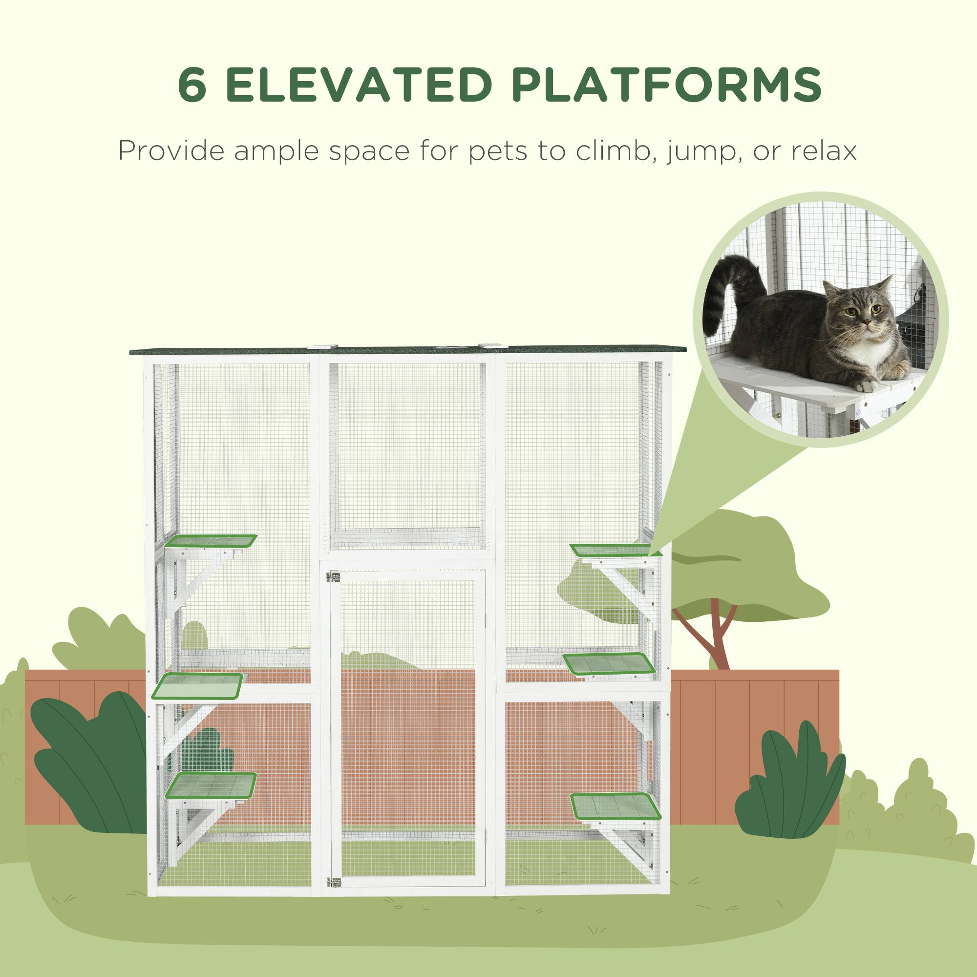 6 ELEVATED PLATFORMS  
Provide ample space for pets to climb, jump, or relax