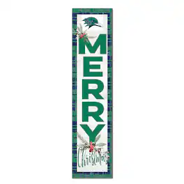 Jardine - Endicott College 12'' x 48'' Outdoor Merry Christmas Leaner - White