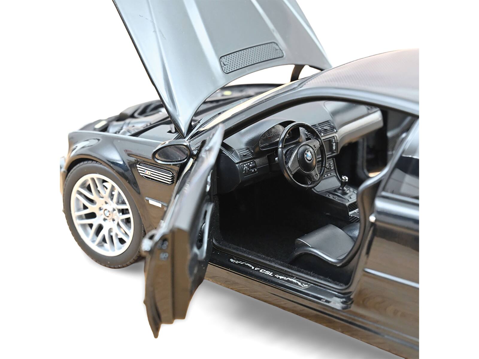 Back. Norev - 2003 BMW M3 CSL Saphire Black 1/18 Diecast Model Car by Norev - Black.
