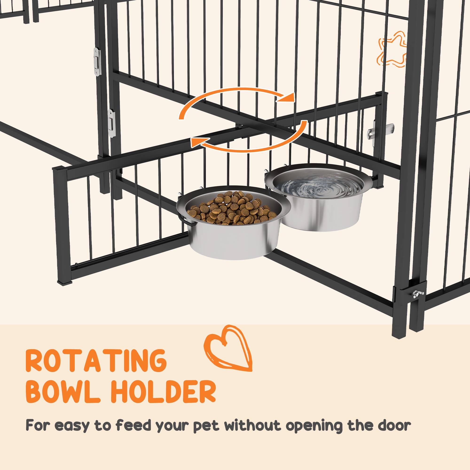 ROTATING BOWL HOLDER

For easy to feed your pet without opening the door