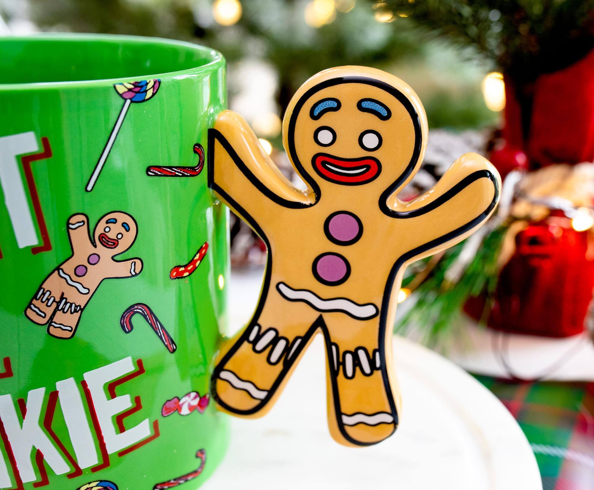 Alt View 2. Silver Buffalo - Shrek Gingerbread Man "Avast Ye Cookie" Ceramic Mug With Sculpted Handle - Green.