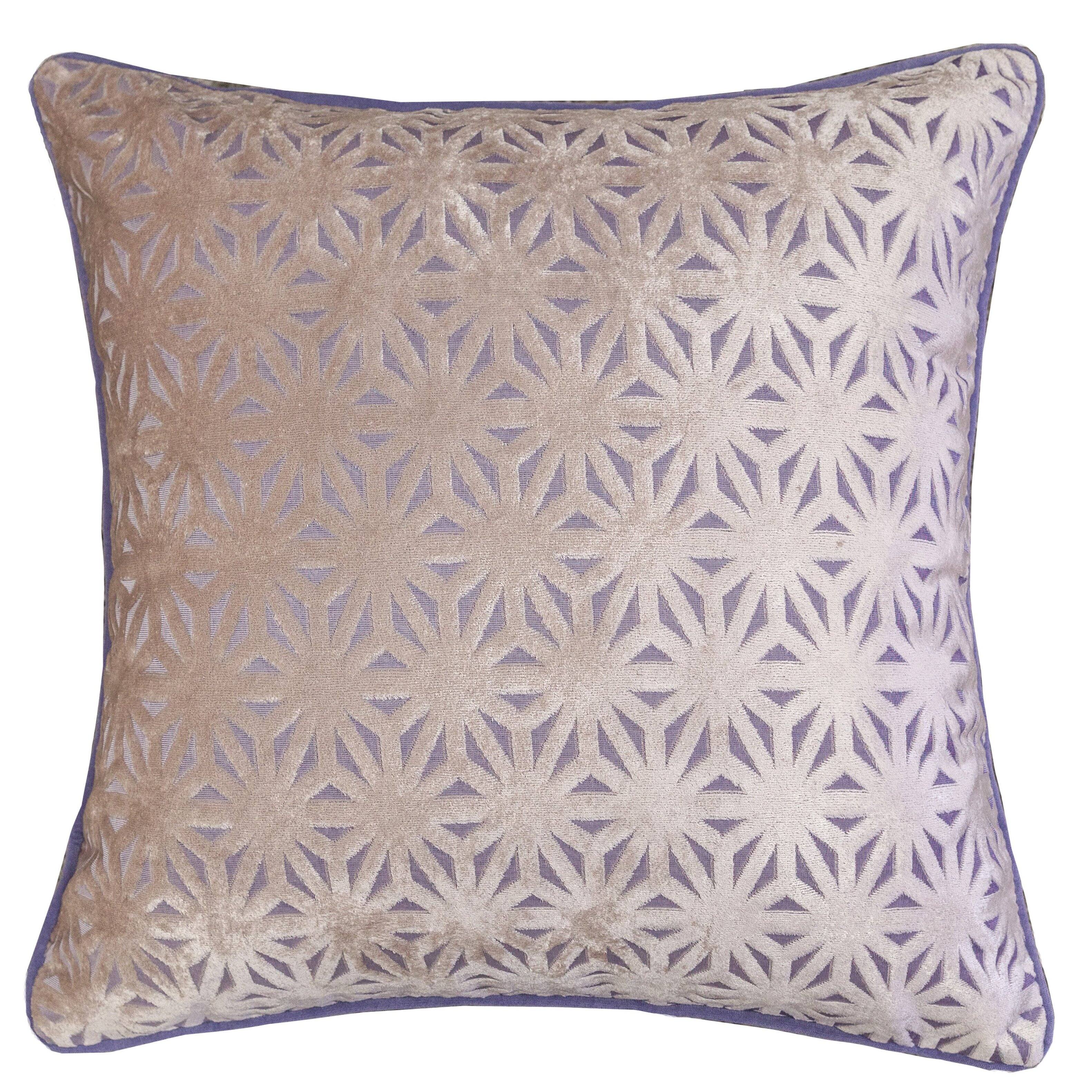 Front. LuXeo - Cut Velvet Throw Pillow Cover & Insert / Color:Purple - PURPLE.