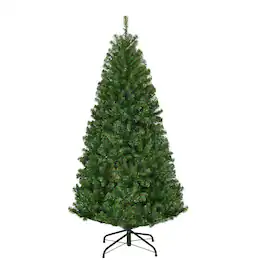 WELLFOR - 4 ft Pre‑Lit Artificial Christmas Tree with Metal Stand, Hinged Premium PVC Xmas Tree with 306 Branch Tips - Green