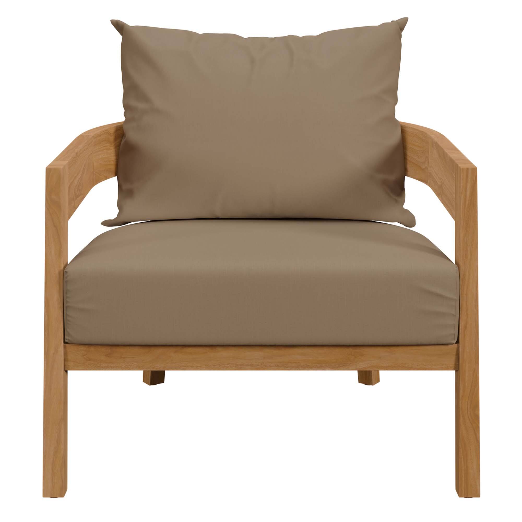 Alt View 4. Modway - Brisbane Teak Wood Outdoor Patio Armchair by Modway - Natural Light Brown.