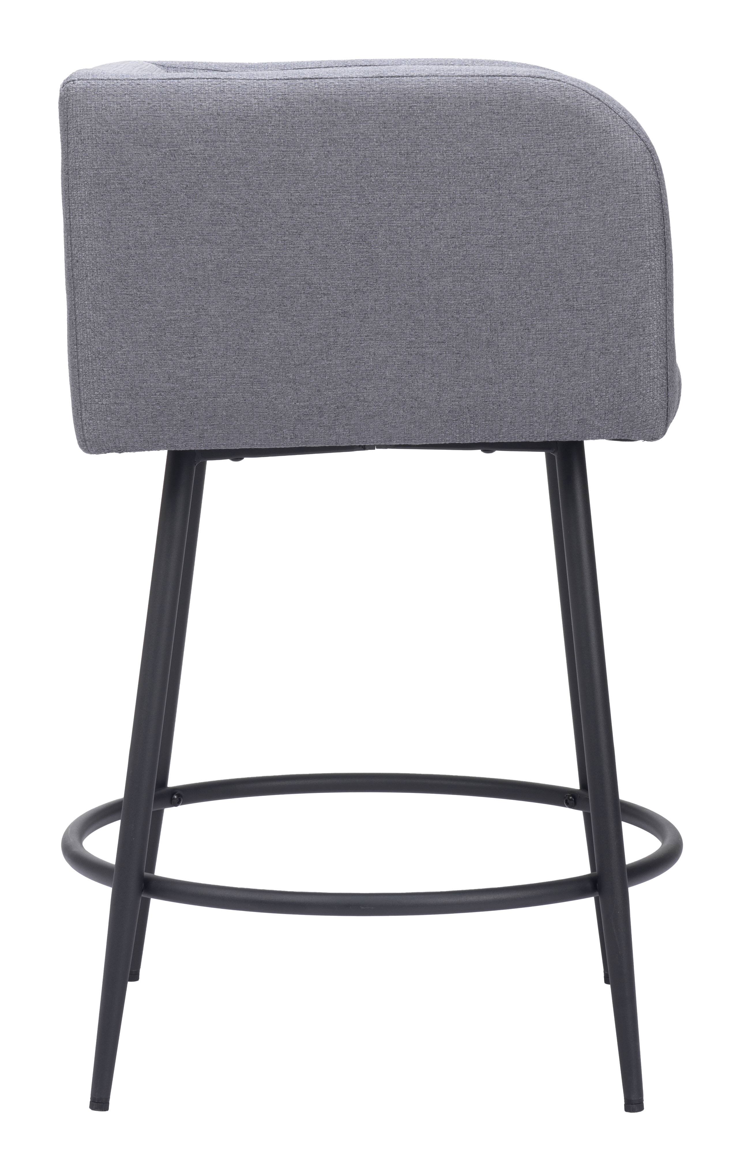 Back. Hivvago - Horbat Counter Stool (Set of 2) Gray - Gray.