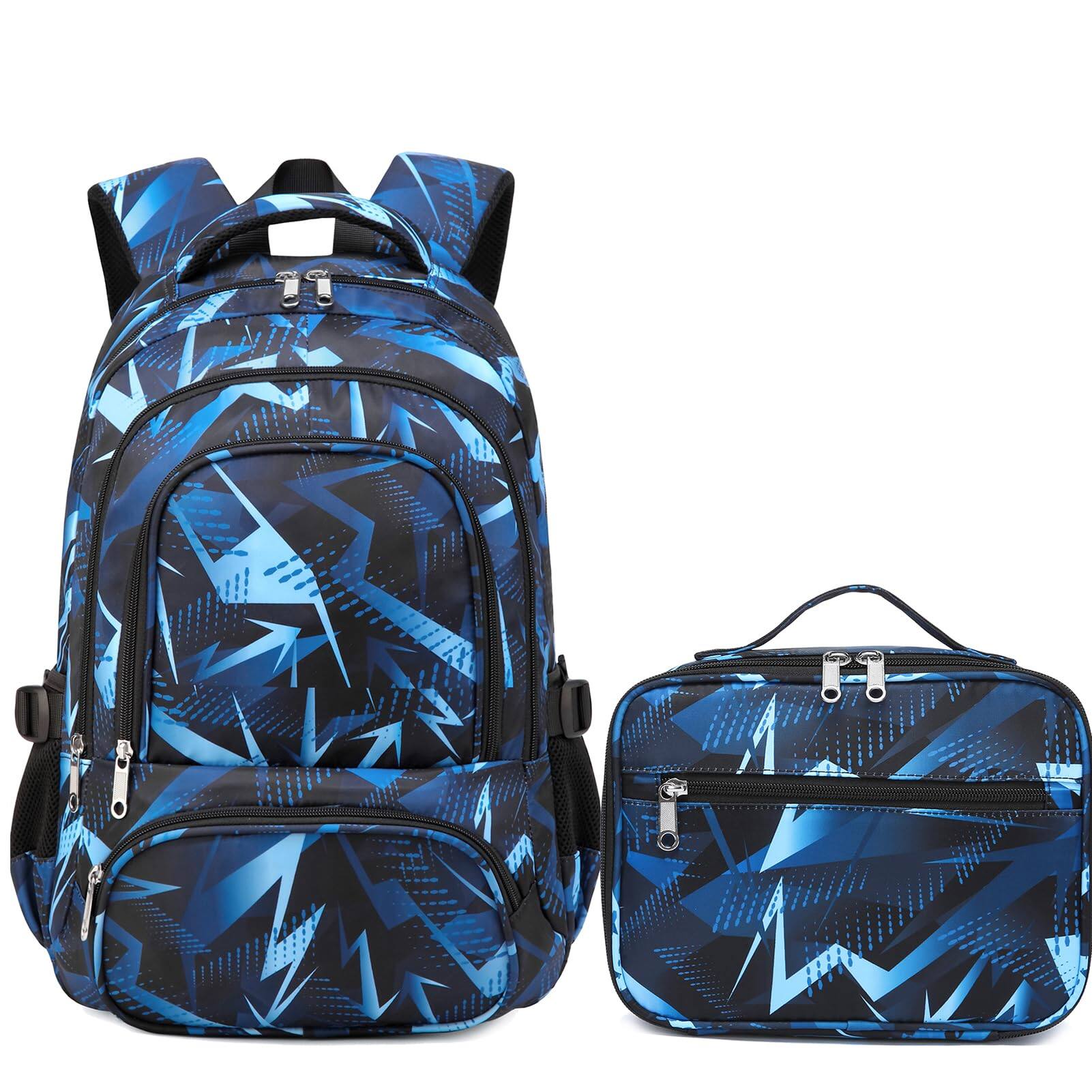 Front. Pacoar Cade - Backpacks Set With Lunch Bag For Primary Elementary School Bags Teens Middle Book Insulated Box Adolescentes To Travel - Aegean Blue.