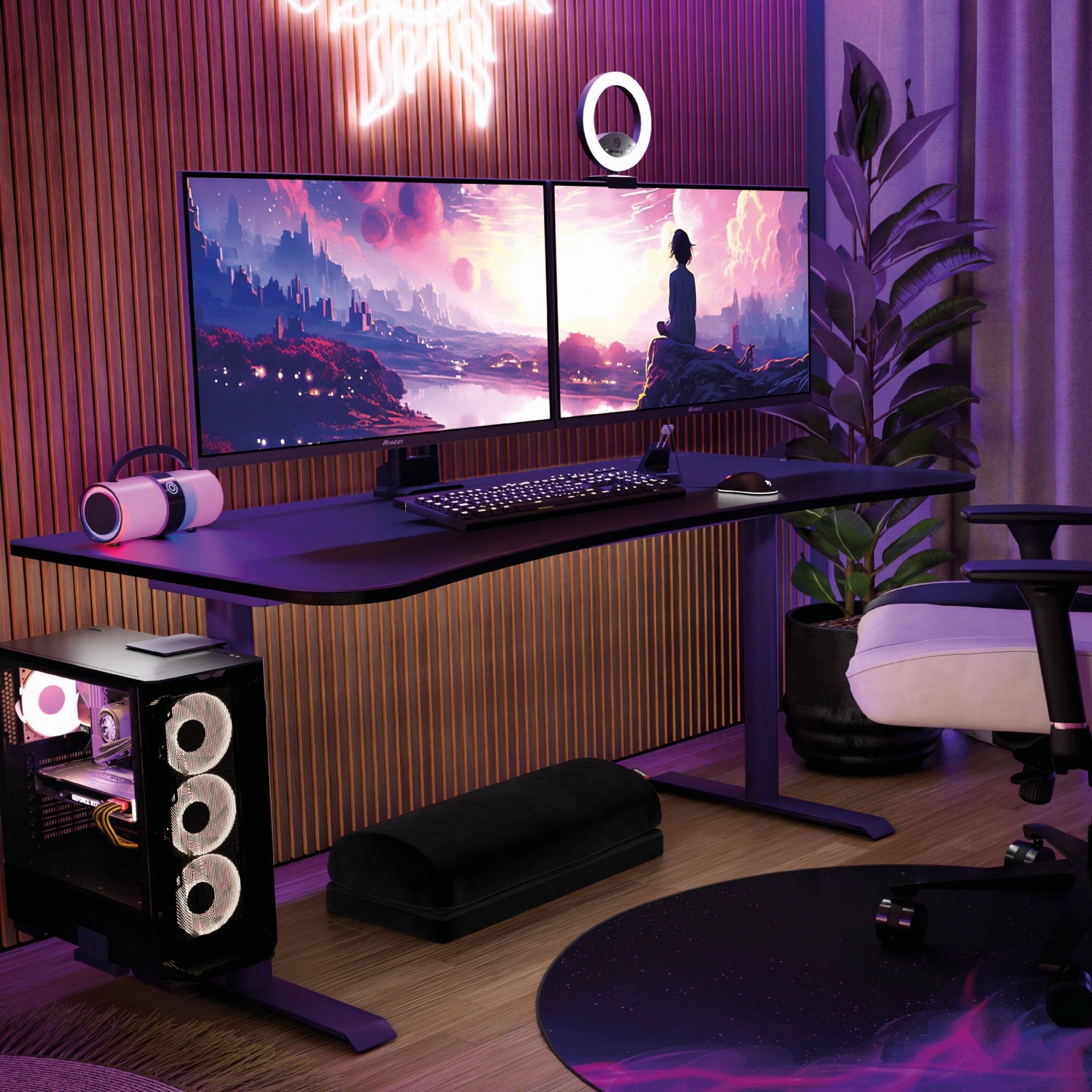 Back. Arozzi - Arozzi – Nova 32" IPS QHD 180Hz Gaming Monitor – Purple - Purple.