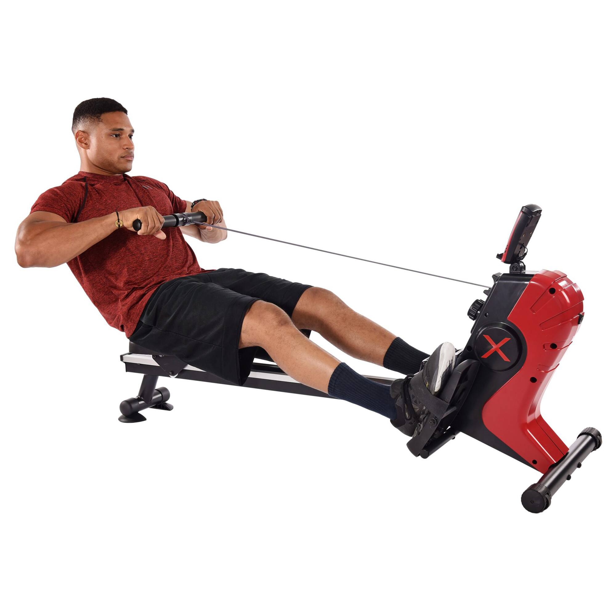 Alt View 10. Stamina Products - Stamina Products X Magnetic Compact Rowing Machine Rower, Black/Red - Black/Red.