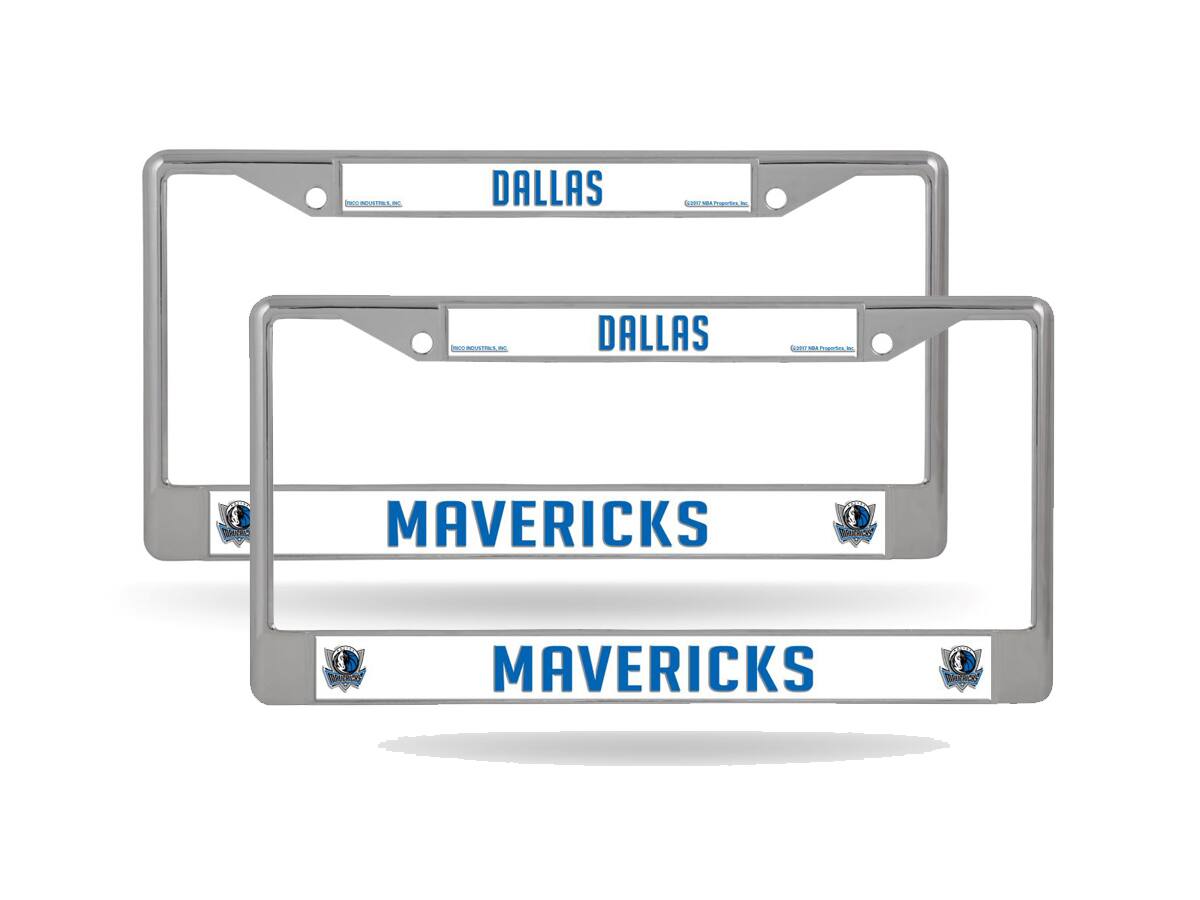 Dallas Mavericks NBA (Set of 2) Chrome Metal License Plate Frames
