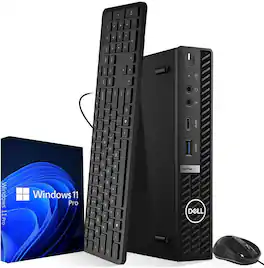 Dell - Refurbished Excellent - OptiPlex 7090 Tiny Computer Desktop PC | Intel Core i7-10th Gen | 8GB DDR4 RAM | 256GB SSD | KB & Mouse | WiFi | Win11 - Black