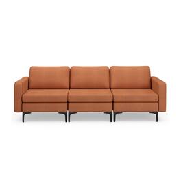 Kadyn - 3-Seat Sectional Sofa Couch with Armrest Magazine Pocket and Metal Leg-Orange, Sectional Sofa Couch Living Room Sleeper - Orange