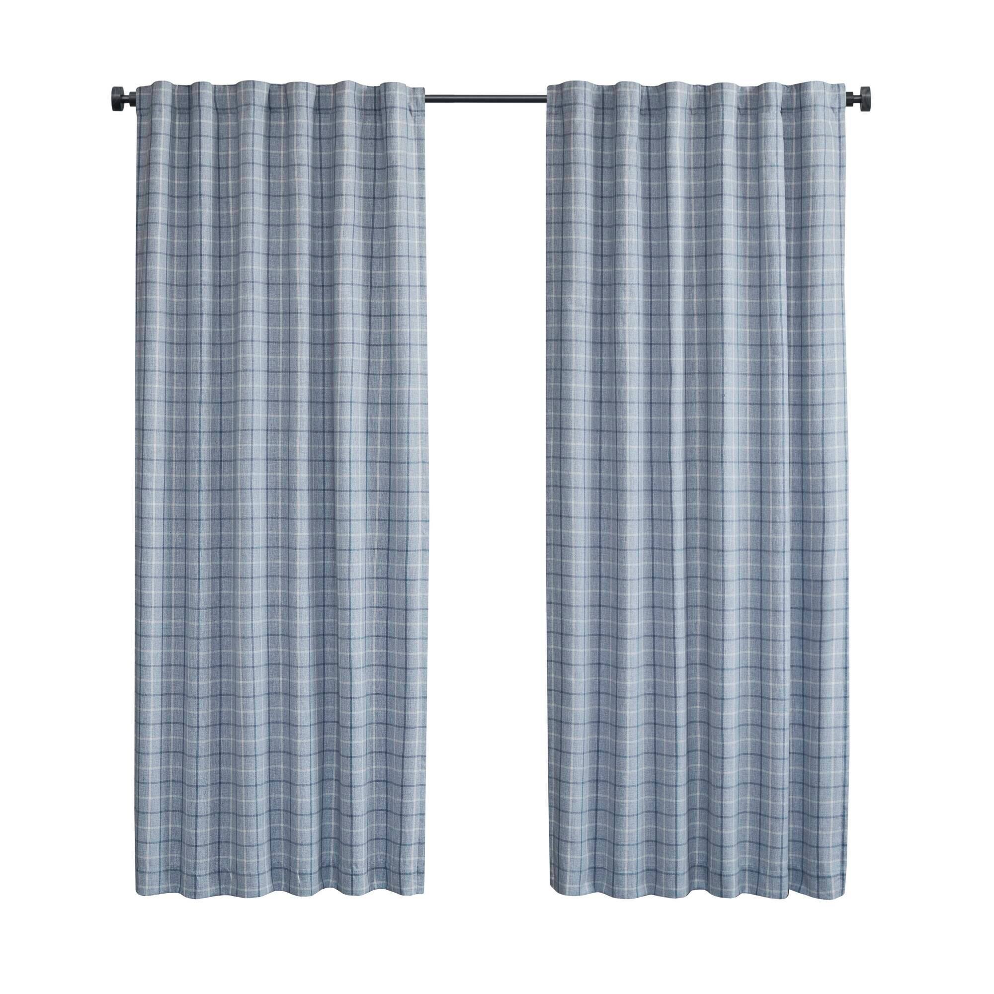 Alt View 4. BreeBe - 1PC 50x95' Plaid Rod Pocket and Back Tab Curtain Panel with Fleece Lining - Multi.