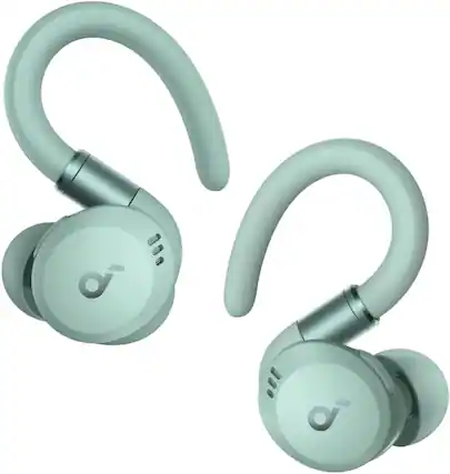 Front. Soundcore - by Anker Sport X20 True Wireless Noise Cancelling Earbuds - Green.