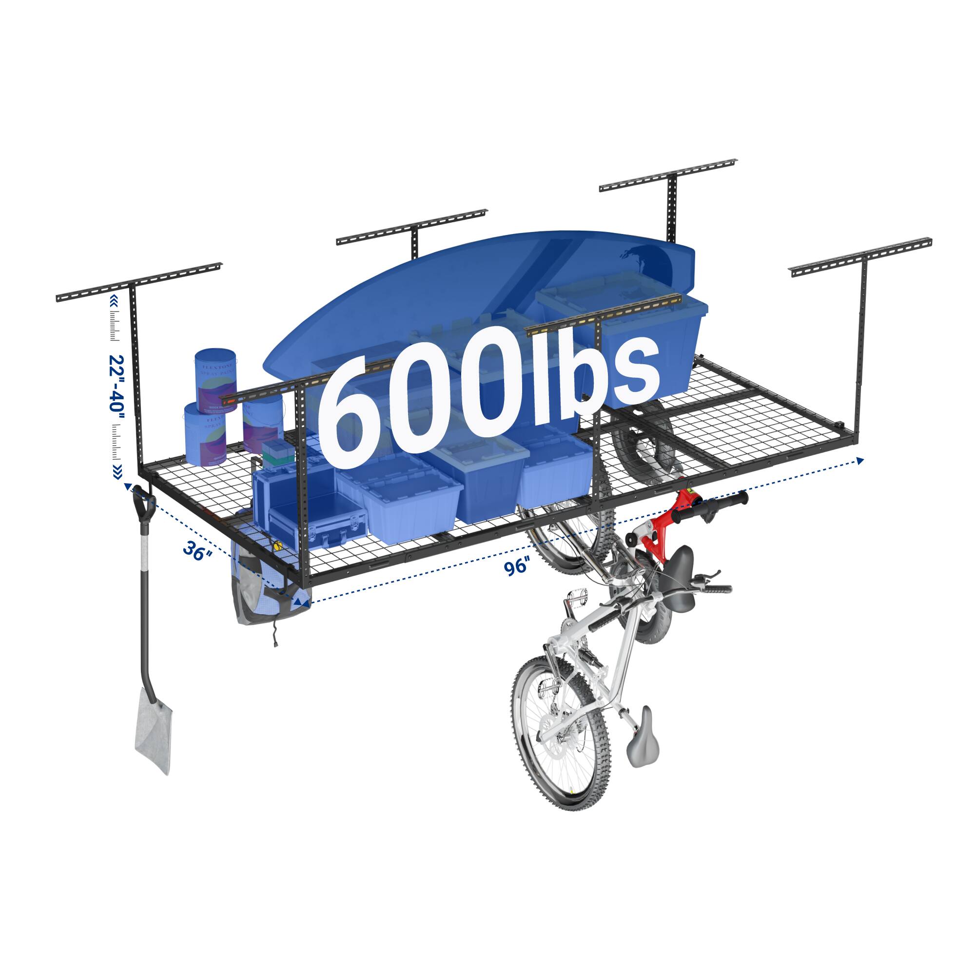 300 E 22"-40" E  
600lbs  
36"  
96"