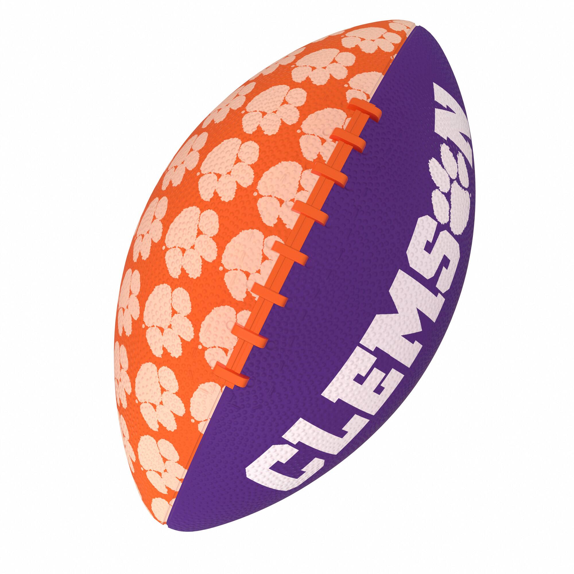 Alt View 3. Logo Brands - Clemson Tigers Mini Rubber Football - Multicolor.