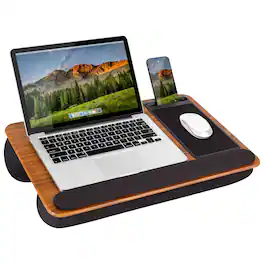 LapGear - Home Office Pro Lap Desk (Fits up to 15.6" Laptop) - Espresso Woodgrain
