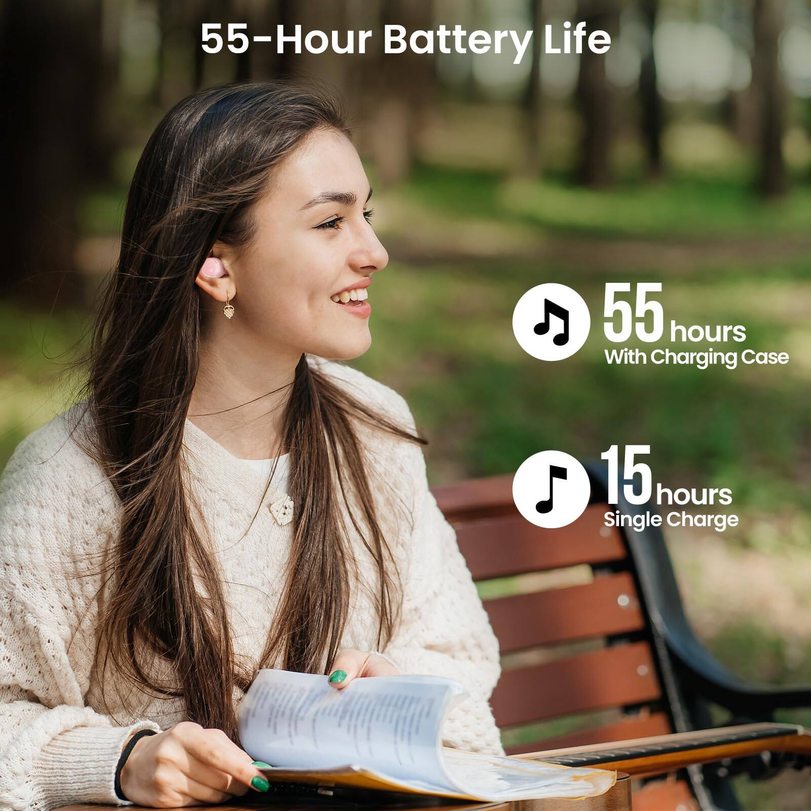 55-Hour Battery Life
55 hours With Charging Case
15 hours Single Charge