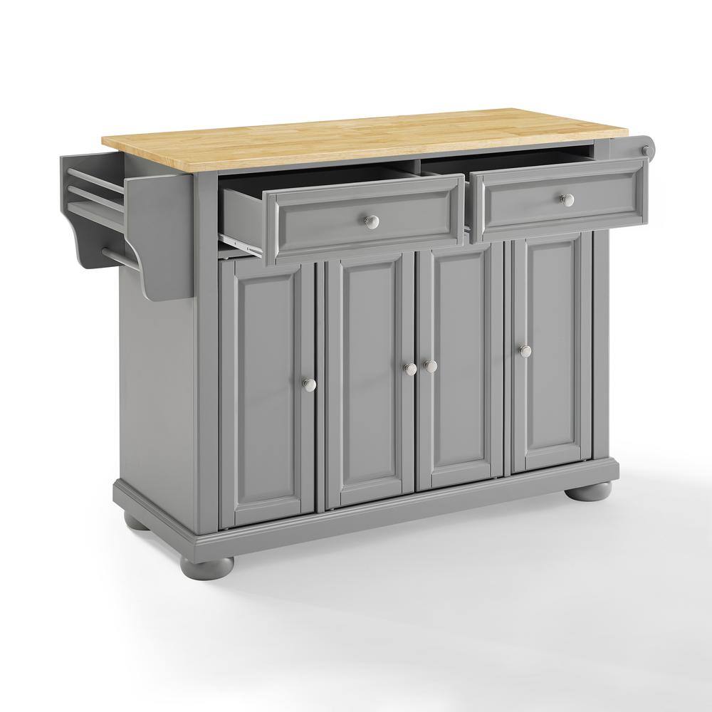 Left. Crosley Furniture - Alexandria Wood Top Kitchen Island/Cart - Gray.