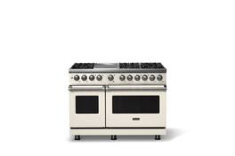 Viking - 48"W. 6 Burner Pro 5 Series 7.3 Cu. Ft. Freestanding Sealed LP Dual Fuel Convection Range/Griddle - Pure White