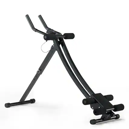 Front. HTUTWOO - AB Workout Machine - Home Gym Core Abdominal Trainers, Adjustable Exercise Equipment, Full Body Strength Training, Black - Black.