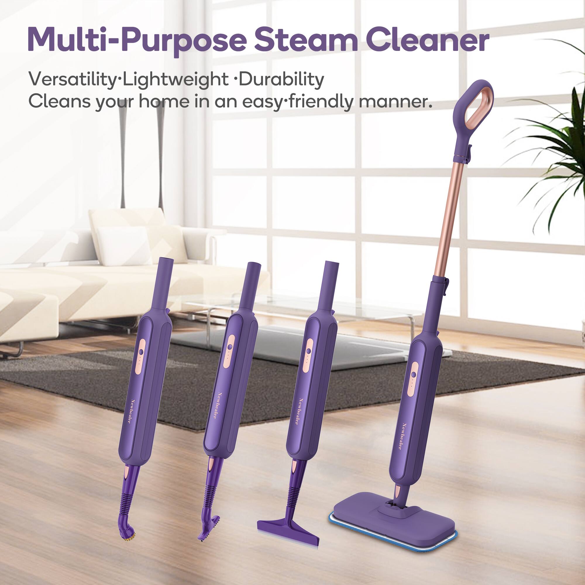 Multi-Purpose Steam Cleaner Versatility-Lightweight Durability Cleans your home in an easy-friendly manner.
