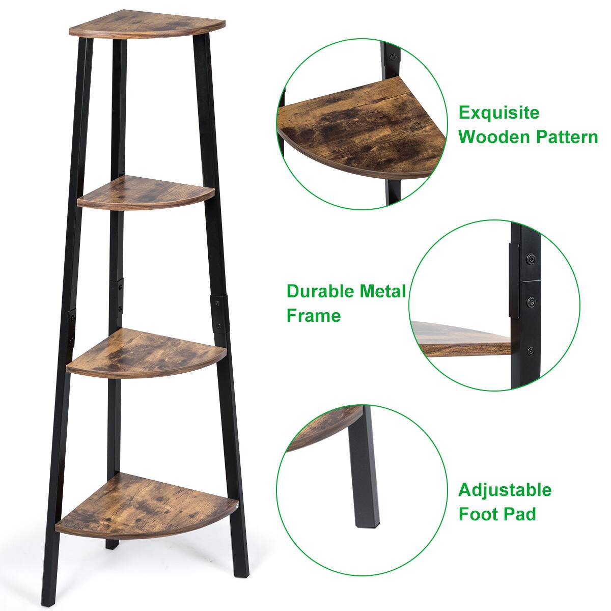 Exquisite Wooden Pattern  
Durable Metal Frame  
Adjustable Foot Pad
