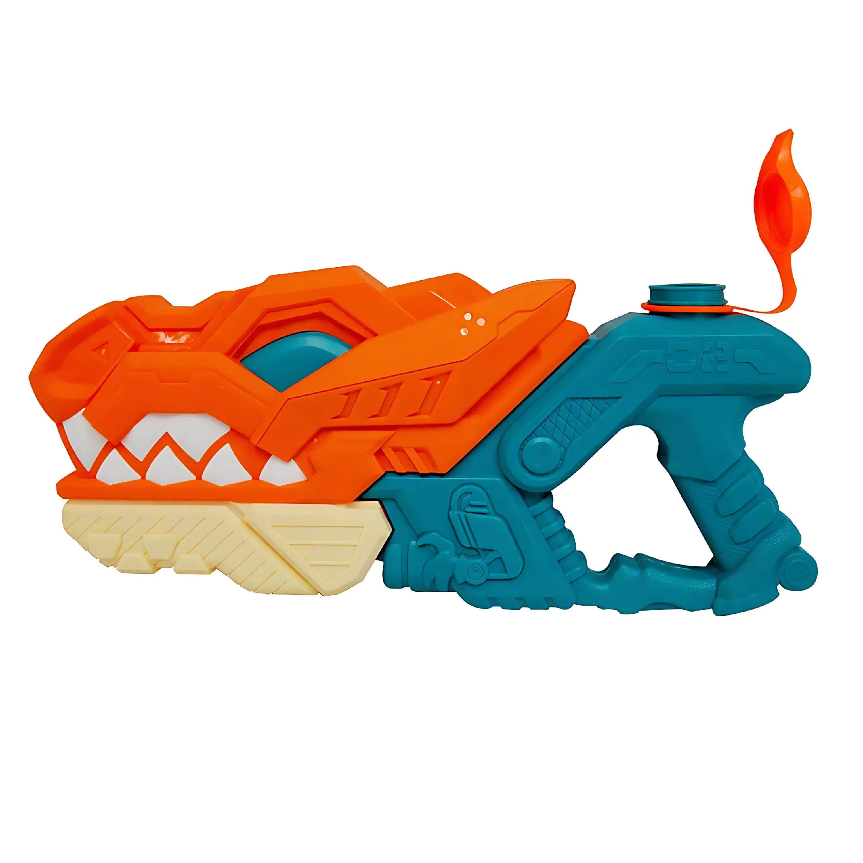 Kitcheniva - Kids Long Range Dinosaur Blaster Water Gun Toy - Green/Orange