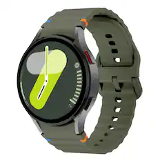 Front. StrapsCo - Motion Strap Silicone Rubber Watch Band For Samsung Galaxy Watch 7 - Green.