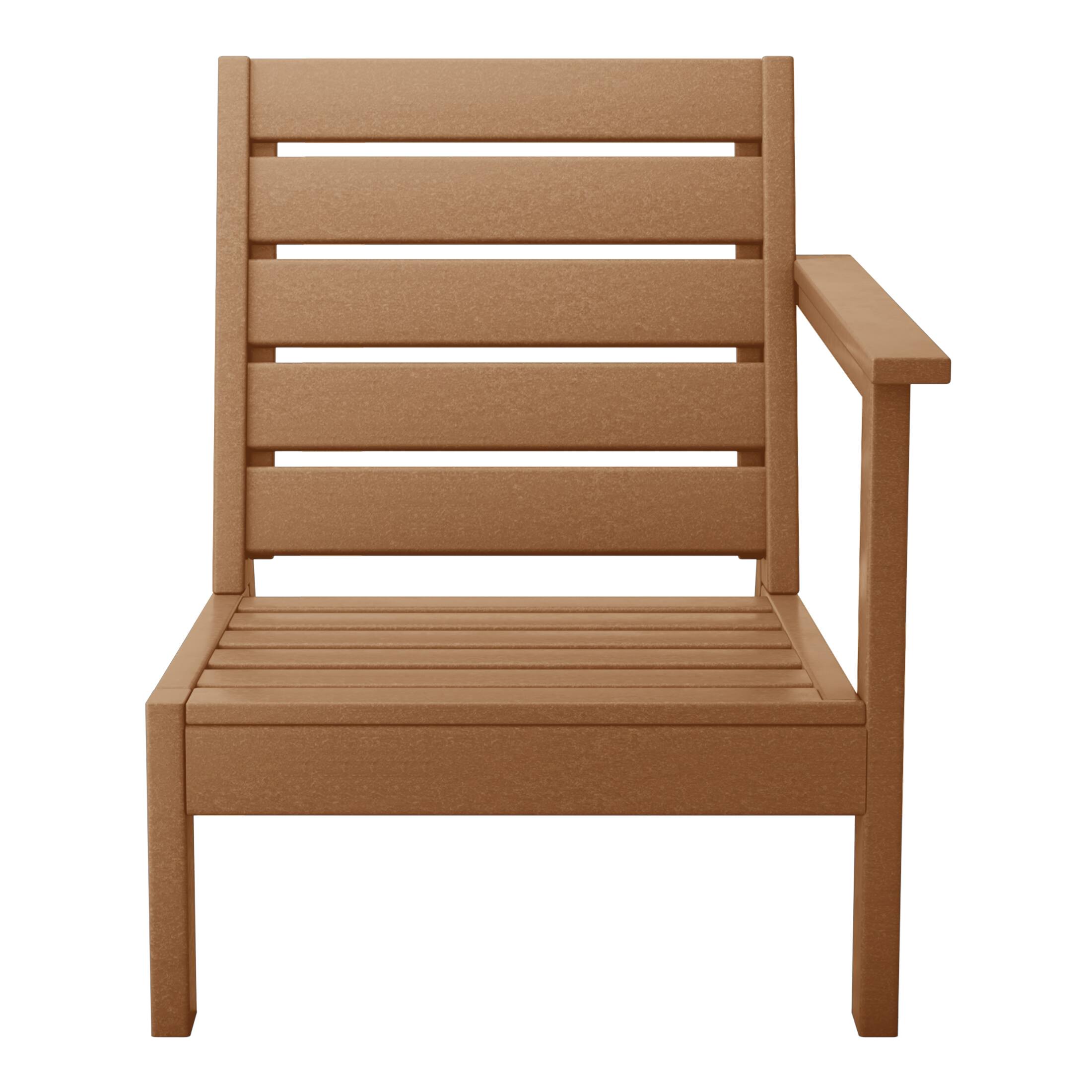 Back. WestinTrends - WestinTrends Avalon Outdoor Patio HDPE Deep Seating Sectional Loveseat - Teak.
