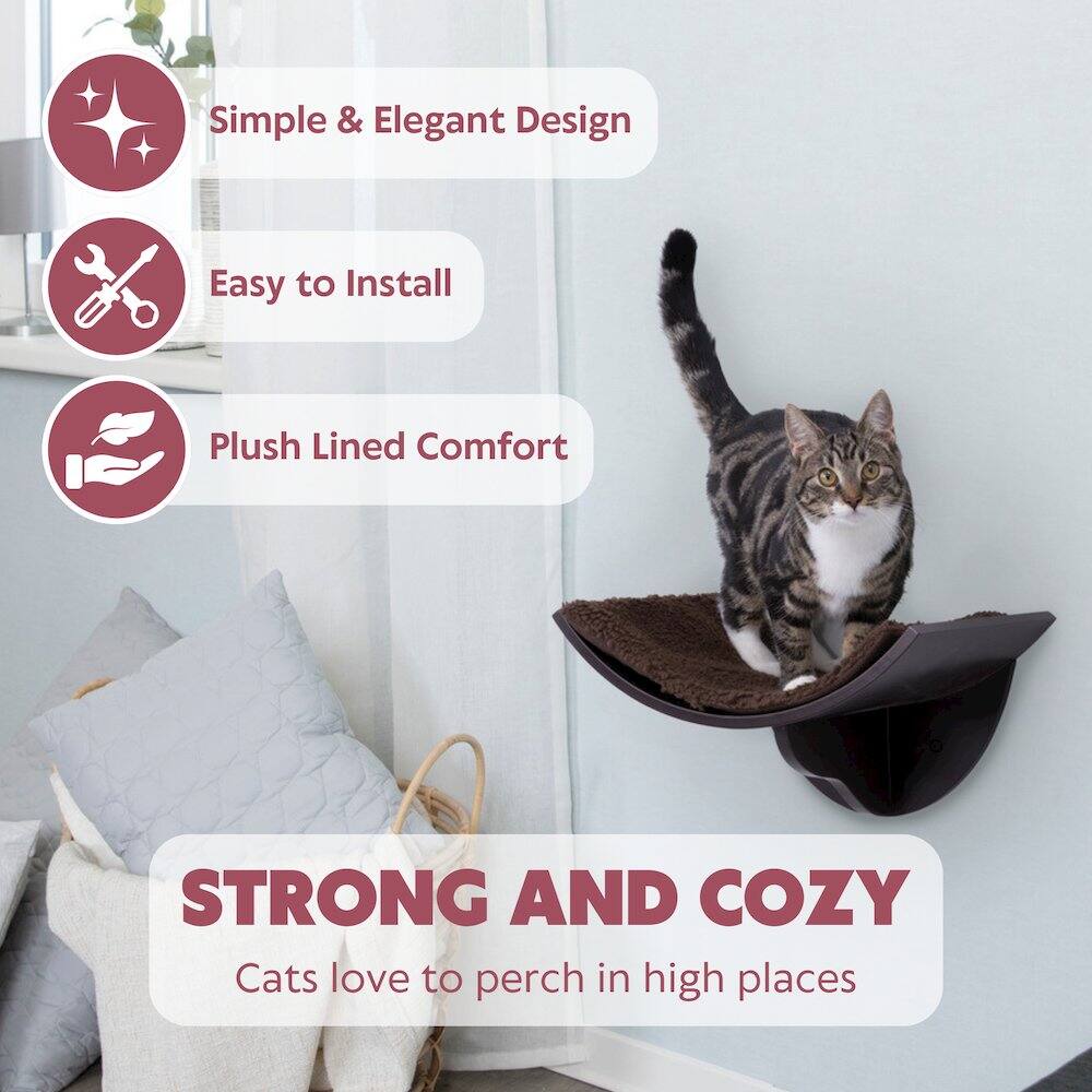 Simple & Elegant Design  
Easy to Install  
Plush Lined Comfort  

STRONG AND COZY  
Cats love to perch in high places