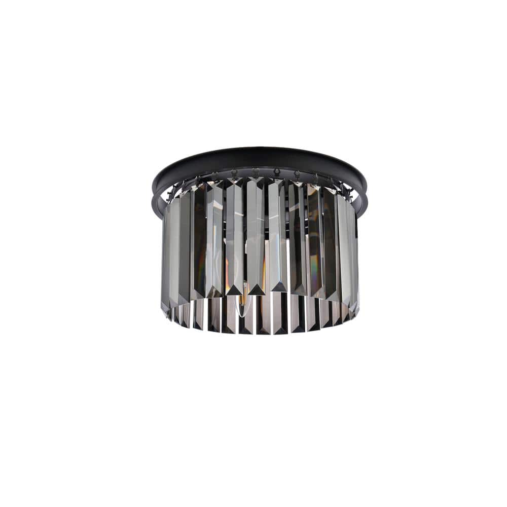 Urban Classic - Sydney 3 light Flush Mount Silver Shade (Grey) Royal Cut Crystal - Matte Black price history on PriceWatchPro