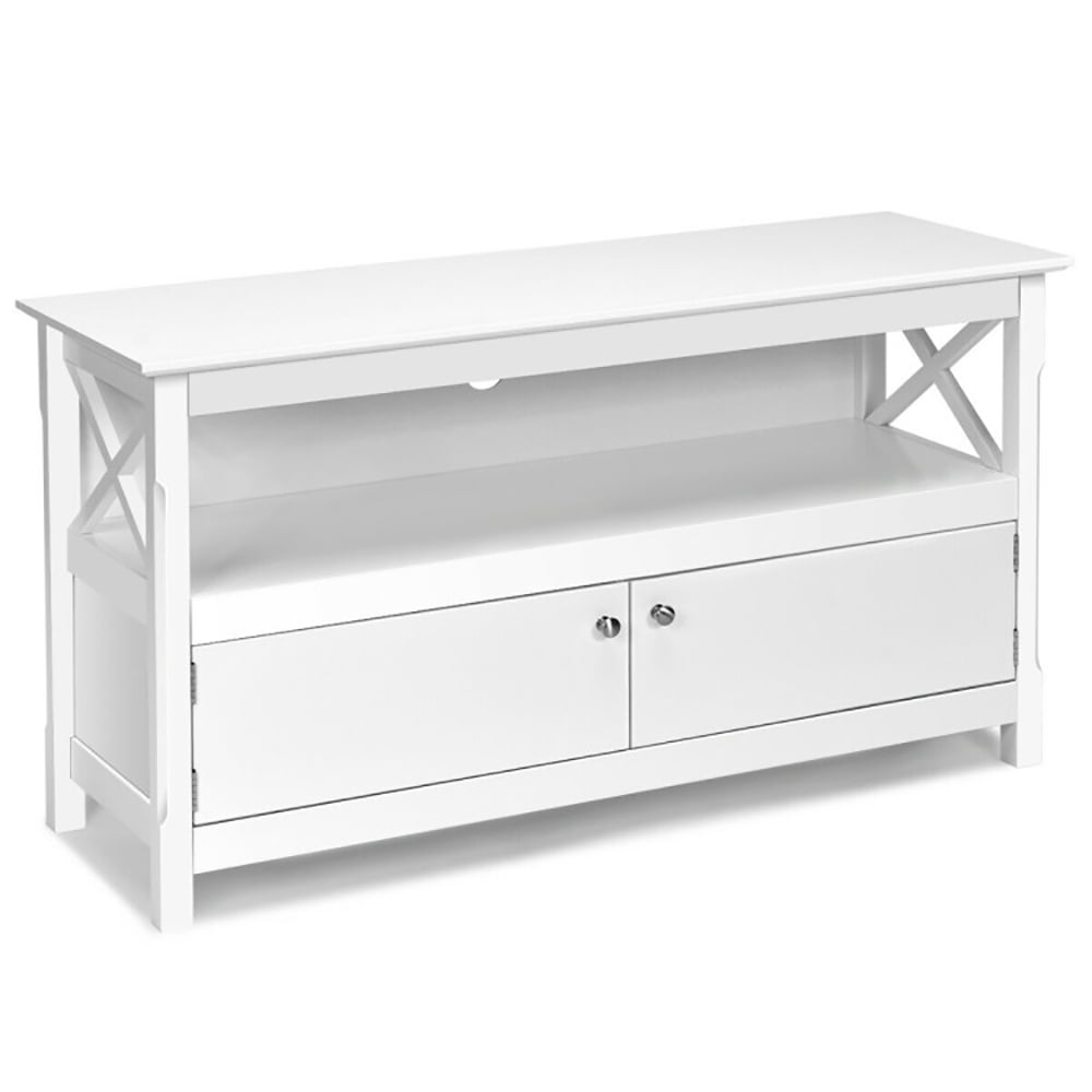 Angle. Kadyn - Entertainment Centers,TV Stands,44 Inch Wooden Storage Cabinet TV Stand-White - White.