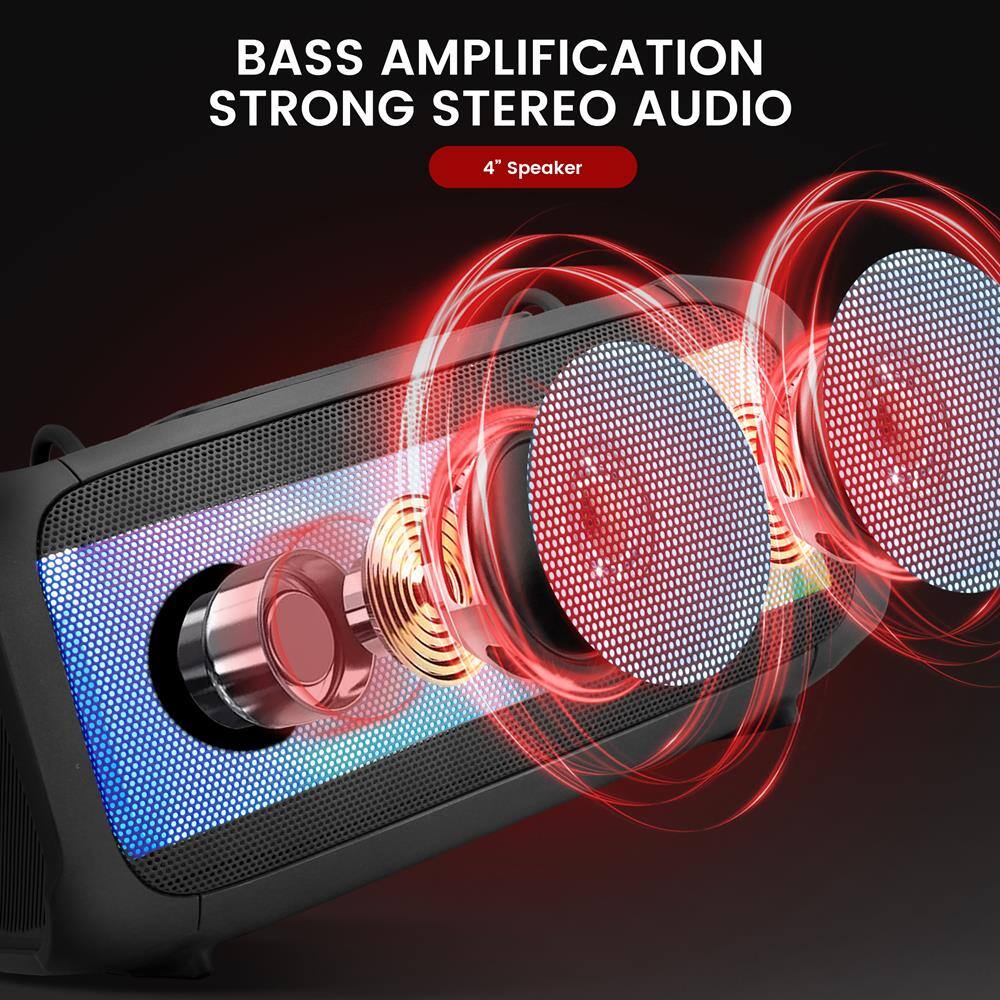 BASS AMPLIFICATION  
STRONG STEREO AUDIO  
4" Speaker