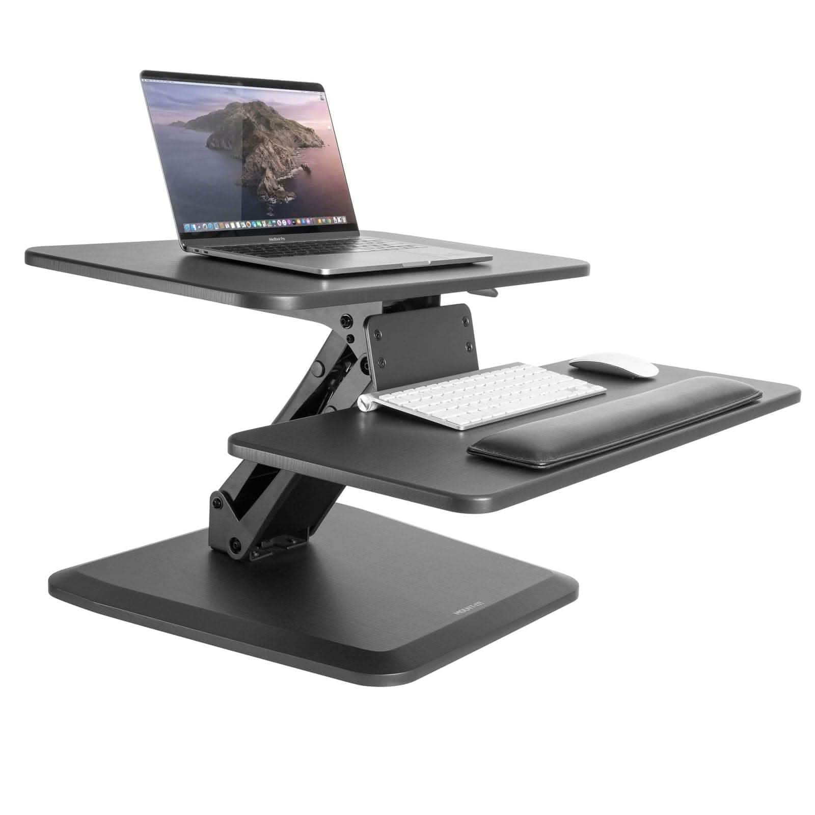 Mount-It! - Gas Spring Sit‑Stand Desk Converter with Adjustable Height and Spacious Work Surface - Black