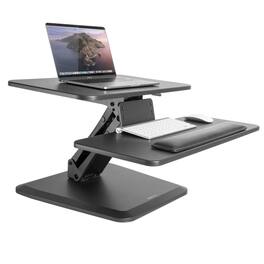Mount-It! - Gas Spring Sit‑Stand Desk Converter with Adjustable Height and Spacious Work Surface - Black