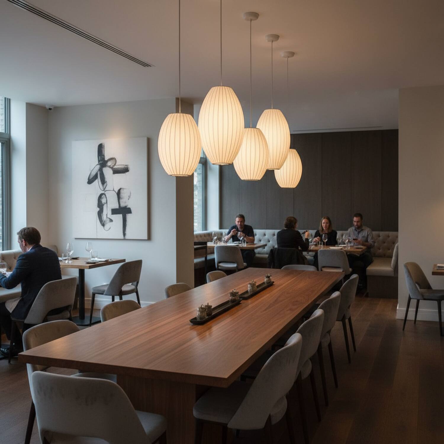 Alt View 1. Umeiluce - 1 Light Modern Pendant Light Elegant Silk Oval Shade Light Dimmable Small - White.