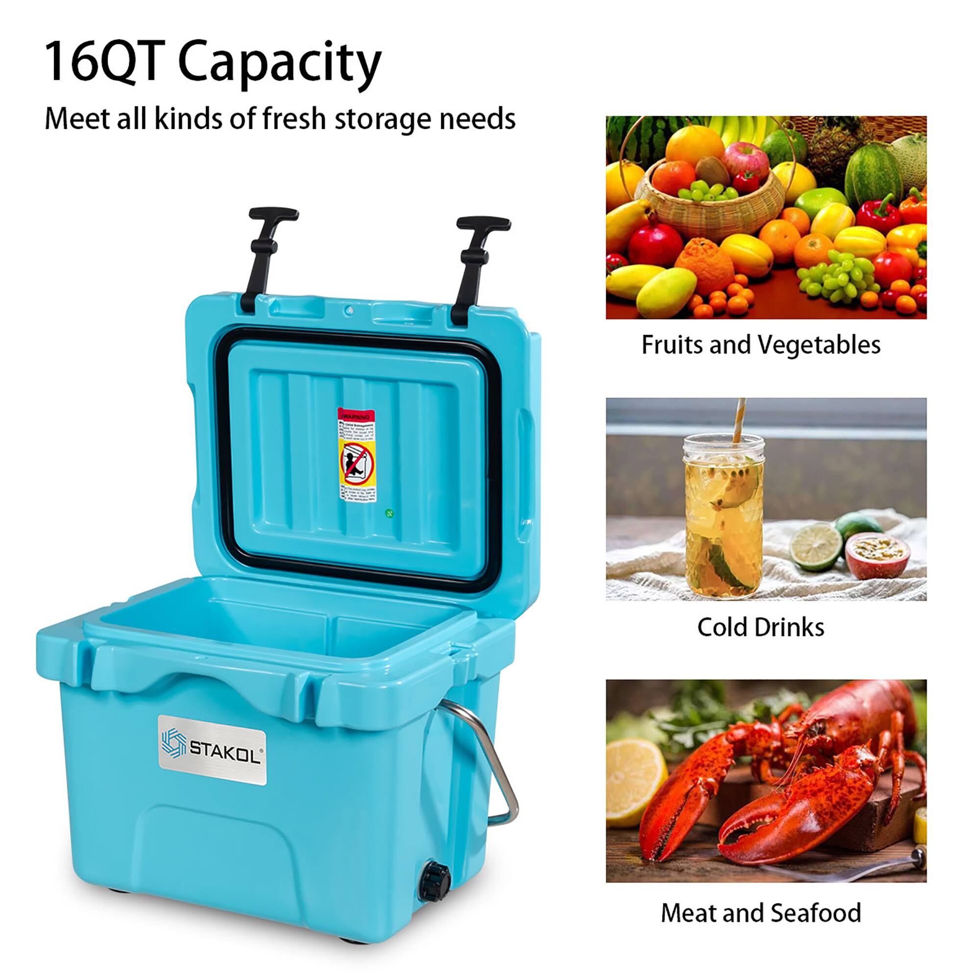 16QT Capacity  
Meet all kinds of fresh storage needs  

Fruits and Vegetables  
Cold Drinks  
Meat and Seafood